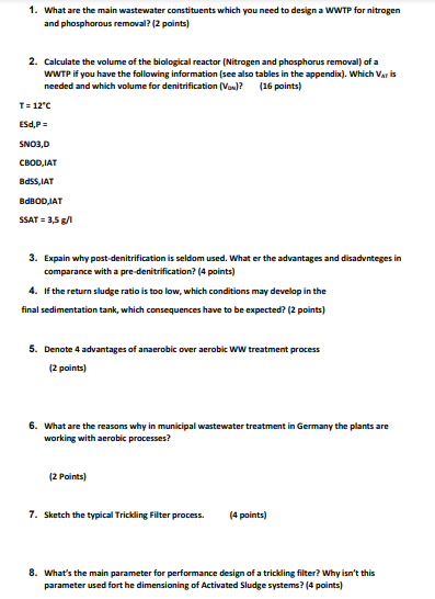 What are the main wastewater constituents which