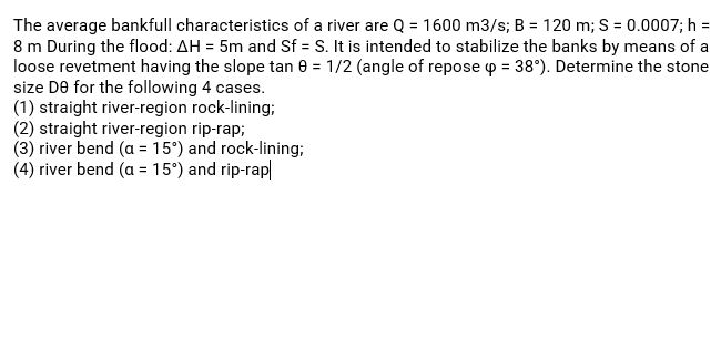 The average bankfull characteristics of a river