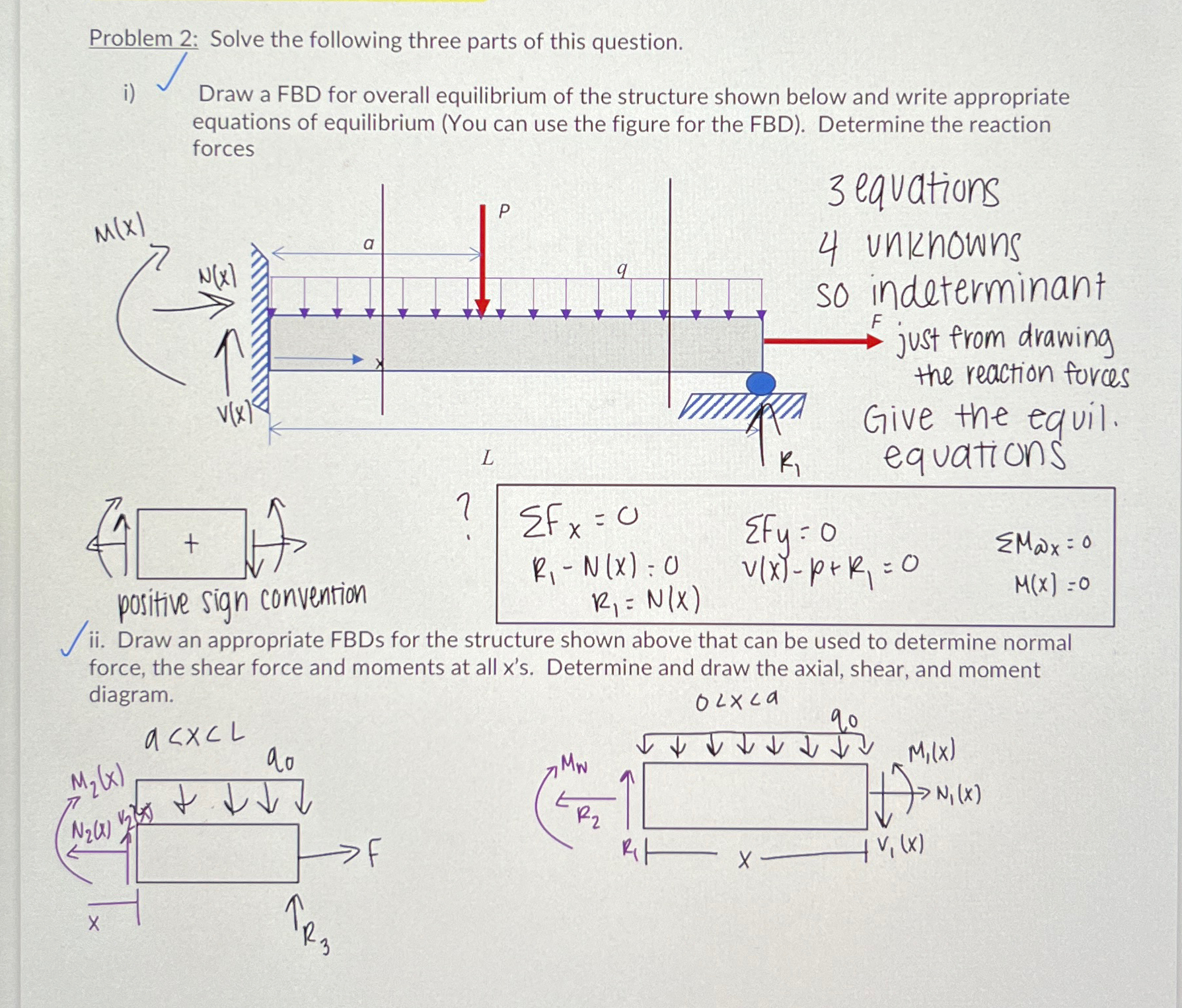 Problem 2 : Solve the following three parts of