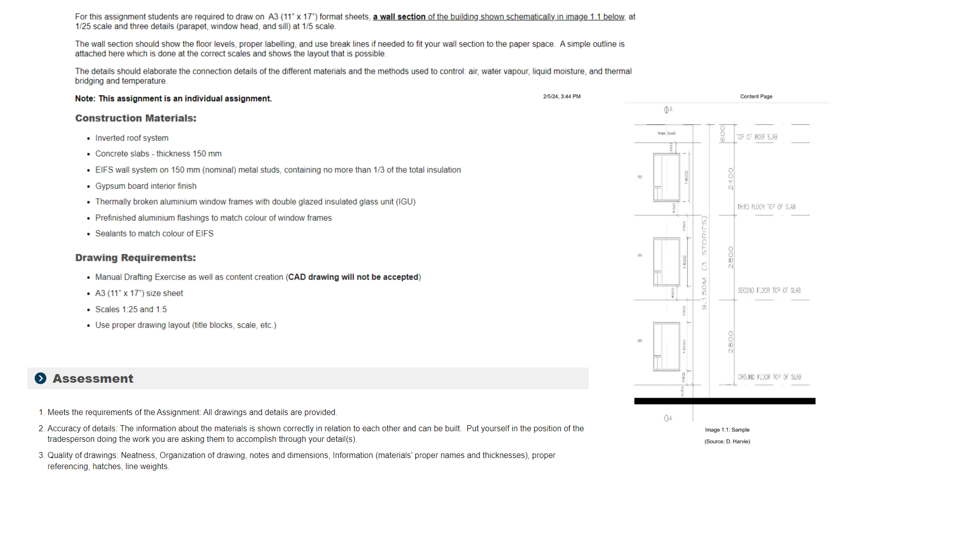 For this assignment students are required to draw