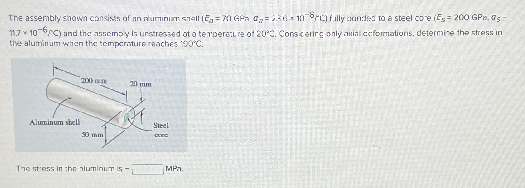 The assembly shown consists of an aluminum shell