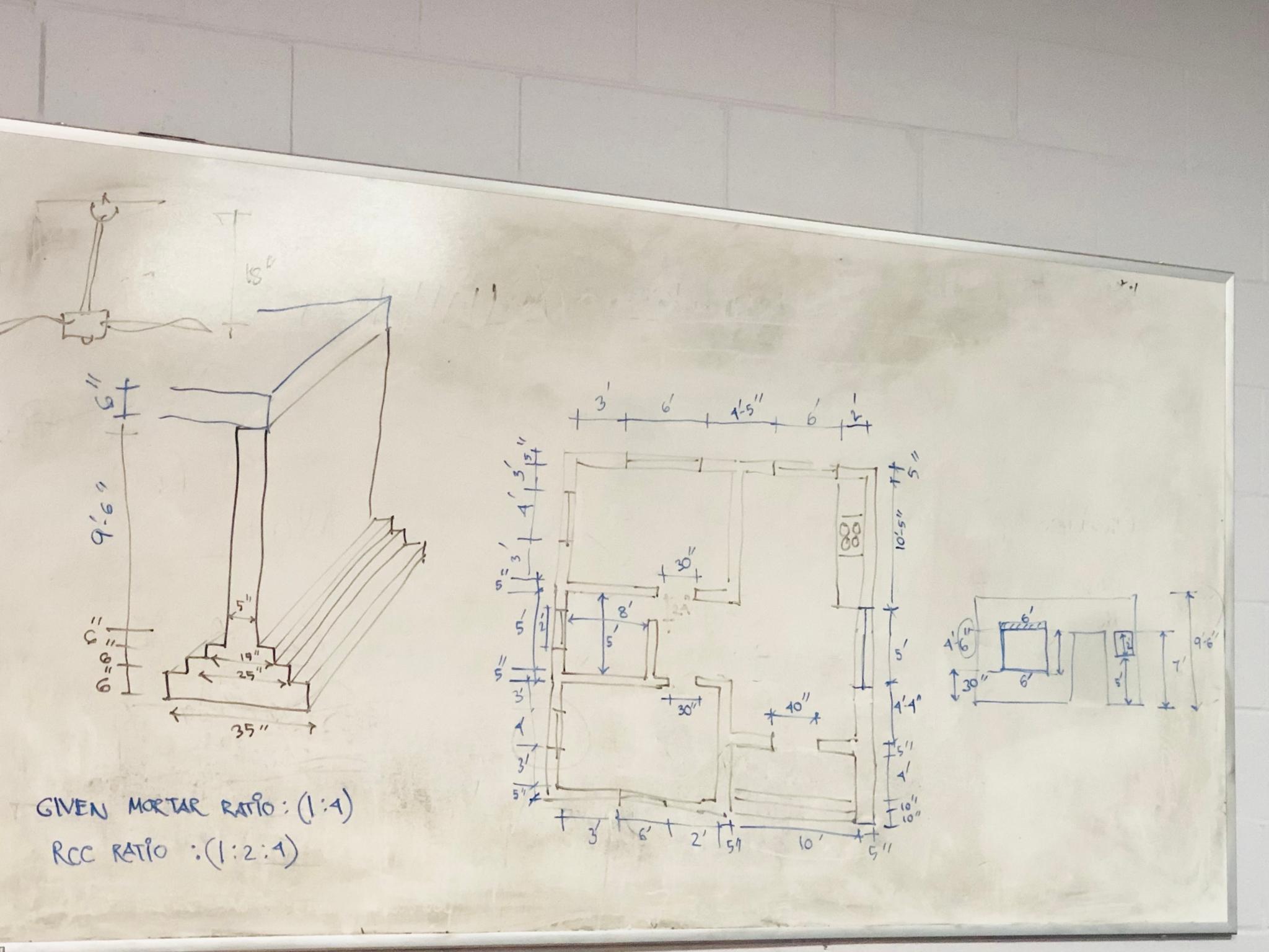 GIVEN MORTAR RATIO: ( 1 : 4 ) RCC RATIO : ( 1 : 2