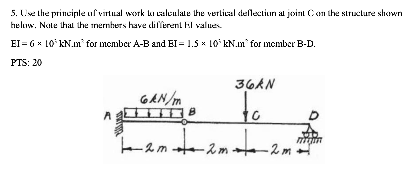 Use the principle of virtual work to calculate