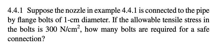 4 . 4 . 1 Suppose the nozzle in example 4 . 4 . 1