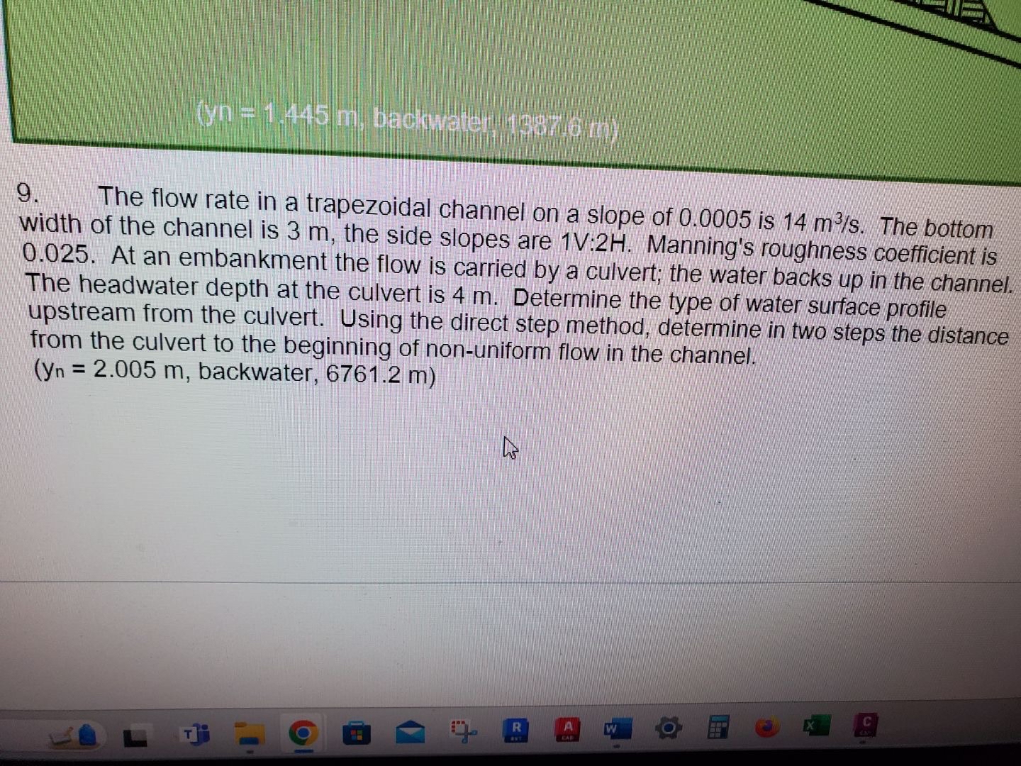 , backwaien, 1 5 . 7 . 6 m 9 . The flow rate in a