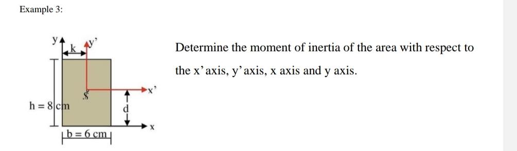 Example 3 : Determine the moment of inertia of