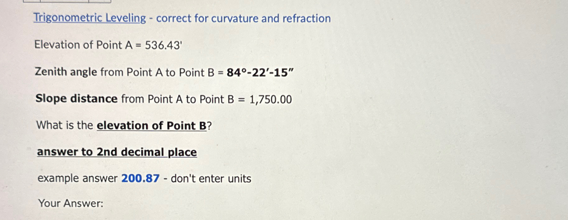 Trigonometric Leveling - correct for curvature