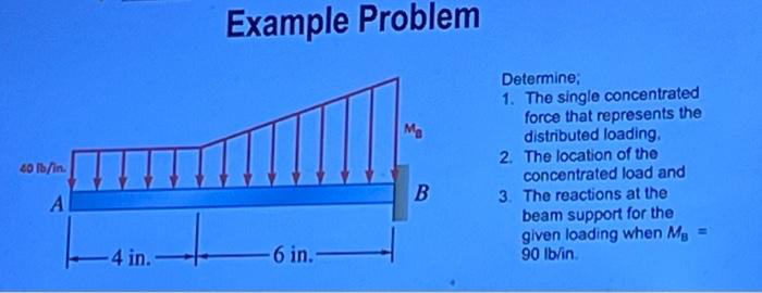 Example Problem Determine; The single