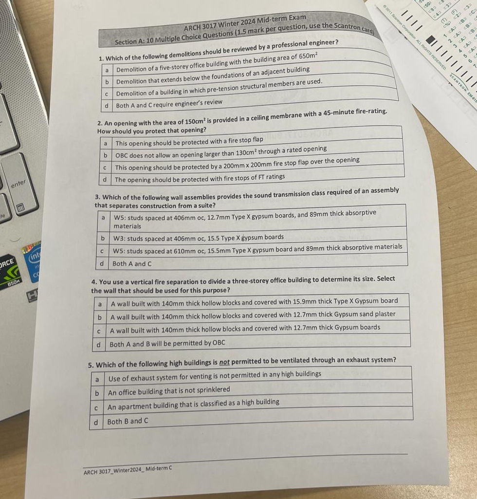 ARCH 3 0 1 7 Winter 2 0 2 4 Mid - term Exam Which