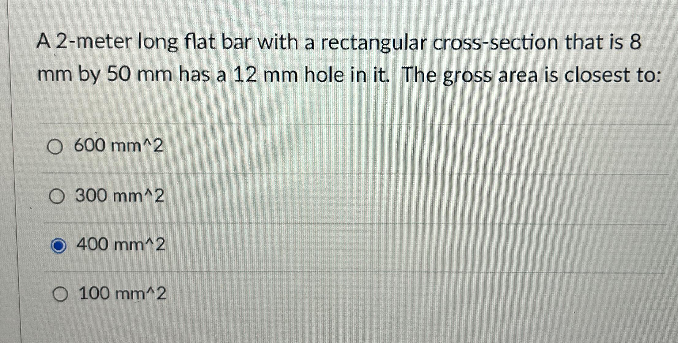 A 2 - meter long flat bar with a rectangular