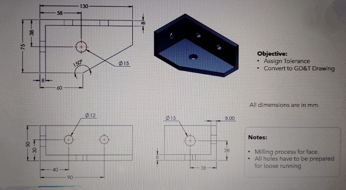 Objective: Assign Tolerance as per ISO 2 8 6