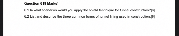 Question 6 [ 9 Marks ] 6 . 1 In what scenarios