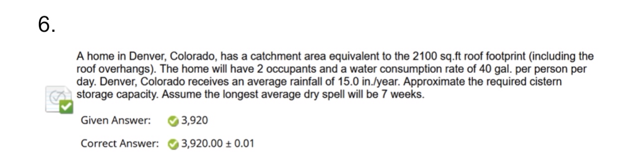 A home in Denver, Colorado, has a catchment area