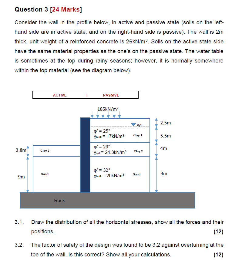 Question 3 [ 2 4 Marks ] Consider the wall in the