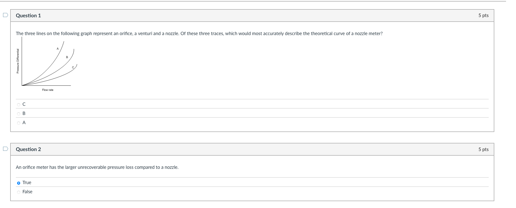 Question 1 The three lines on the following graph
