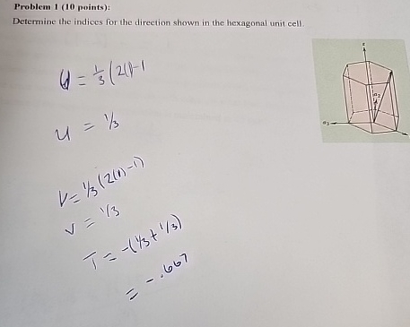 Determine the indices for the direction shown in