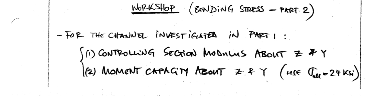 WORKSHOP ( BENDING STRESS - PART 2 ) for the
