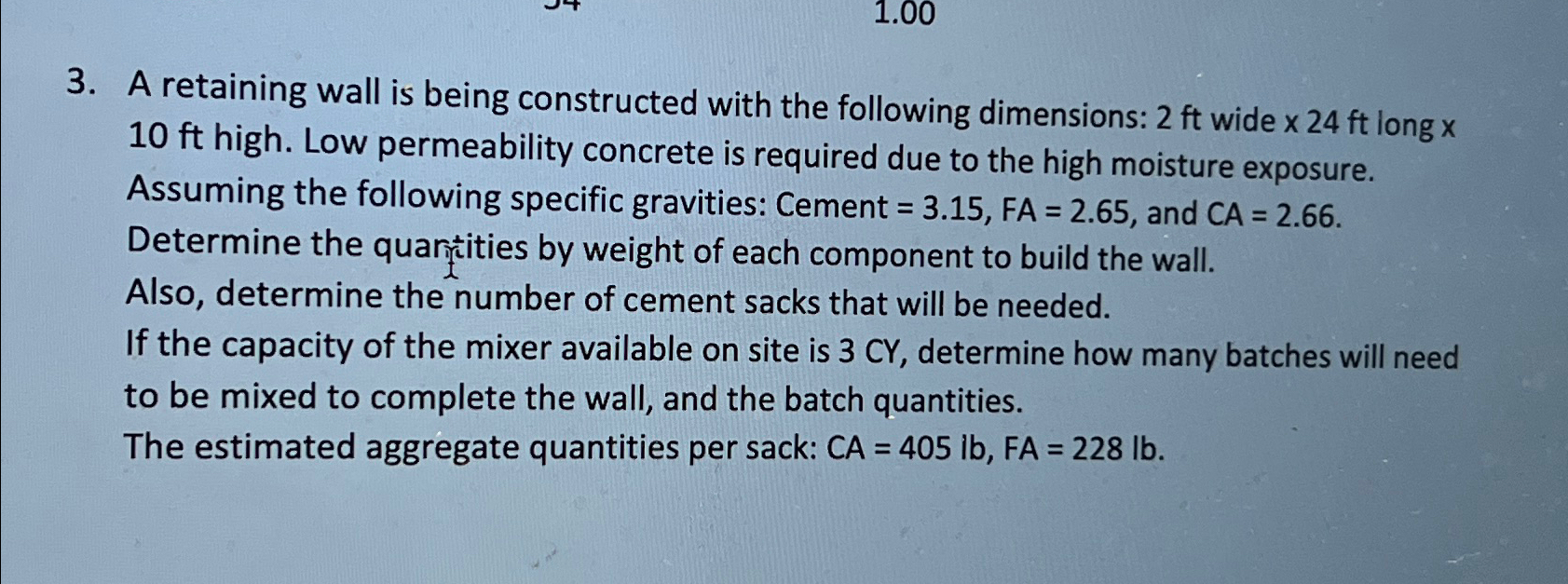 A retaining wall is being constructed with the