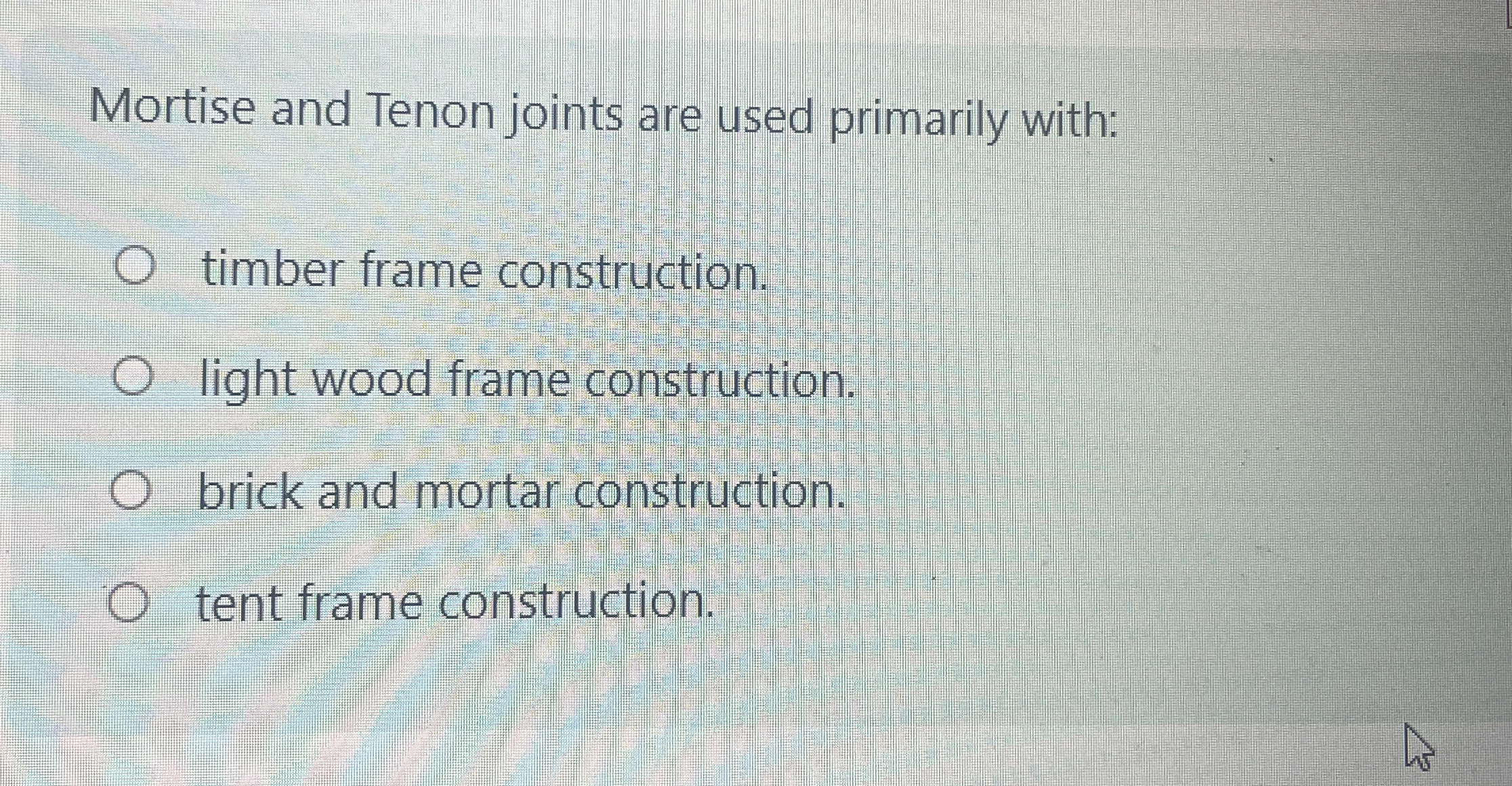 Mortise and Tenon joints are used primarily with: