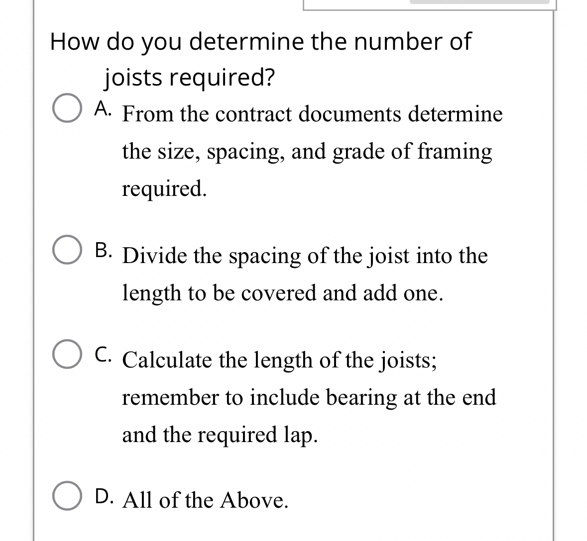 How do you determine the number of joists
