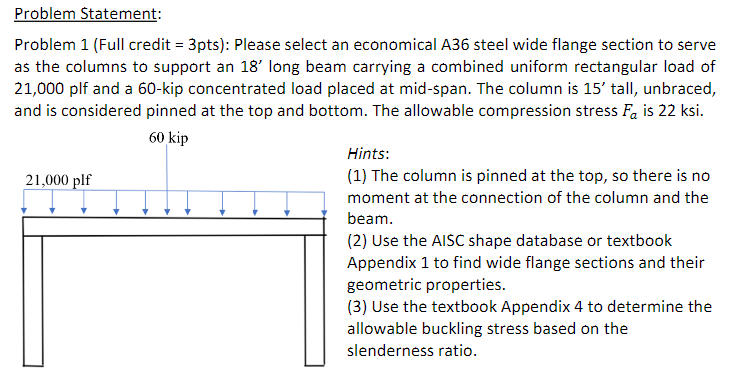 Problem Statement: Problem 1 ( Full credit = 3
