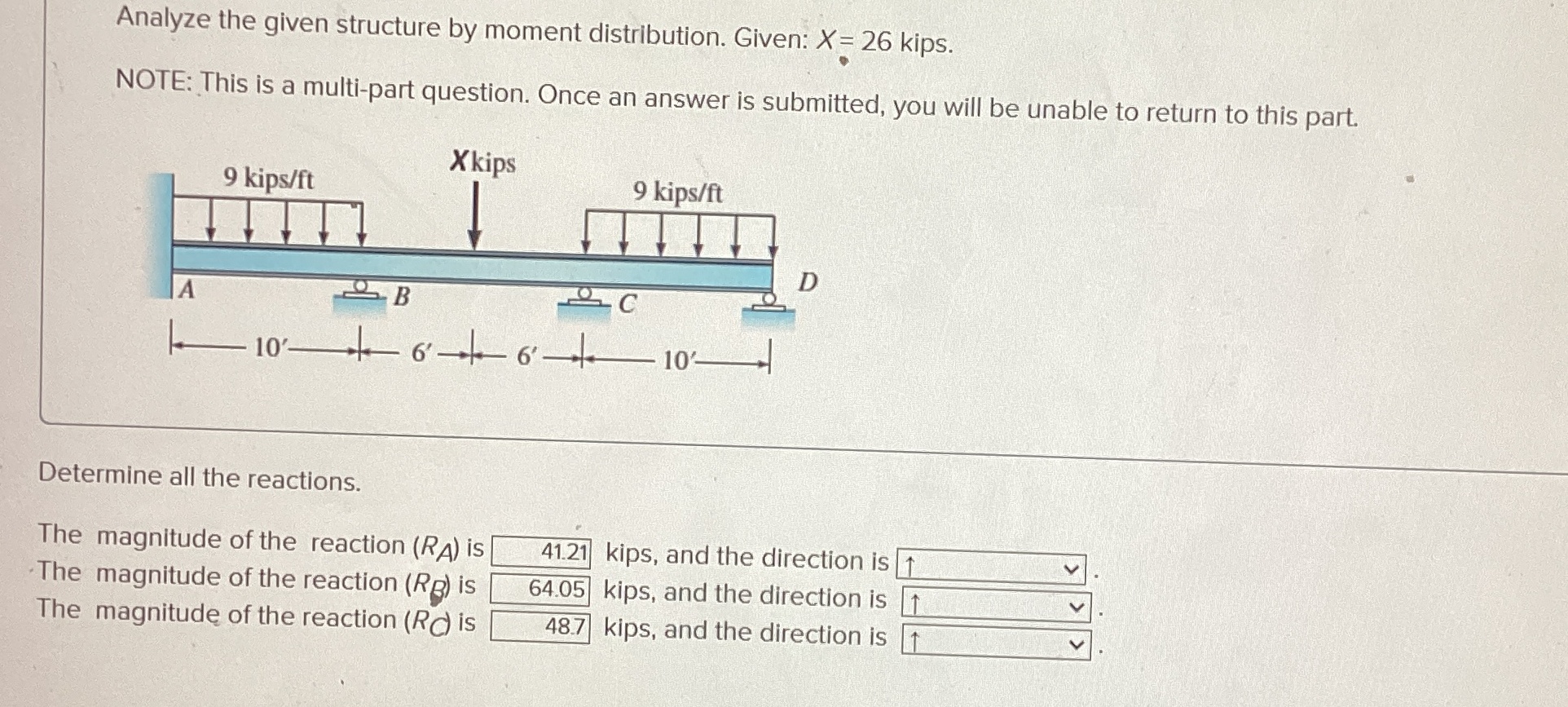 Analyze the given structure by moment