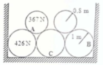 Two drums, 3 6 7 N each, are placed on top of