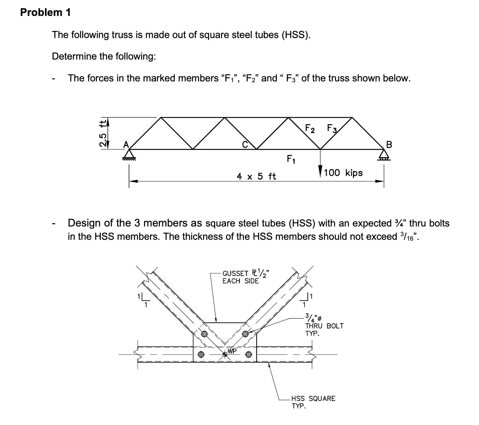 Problem 1 The following truss is made out of