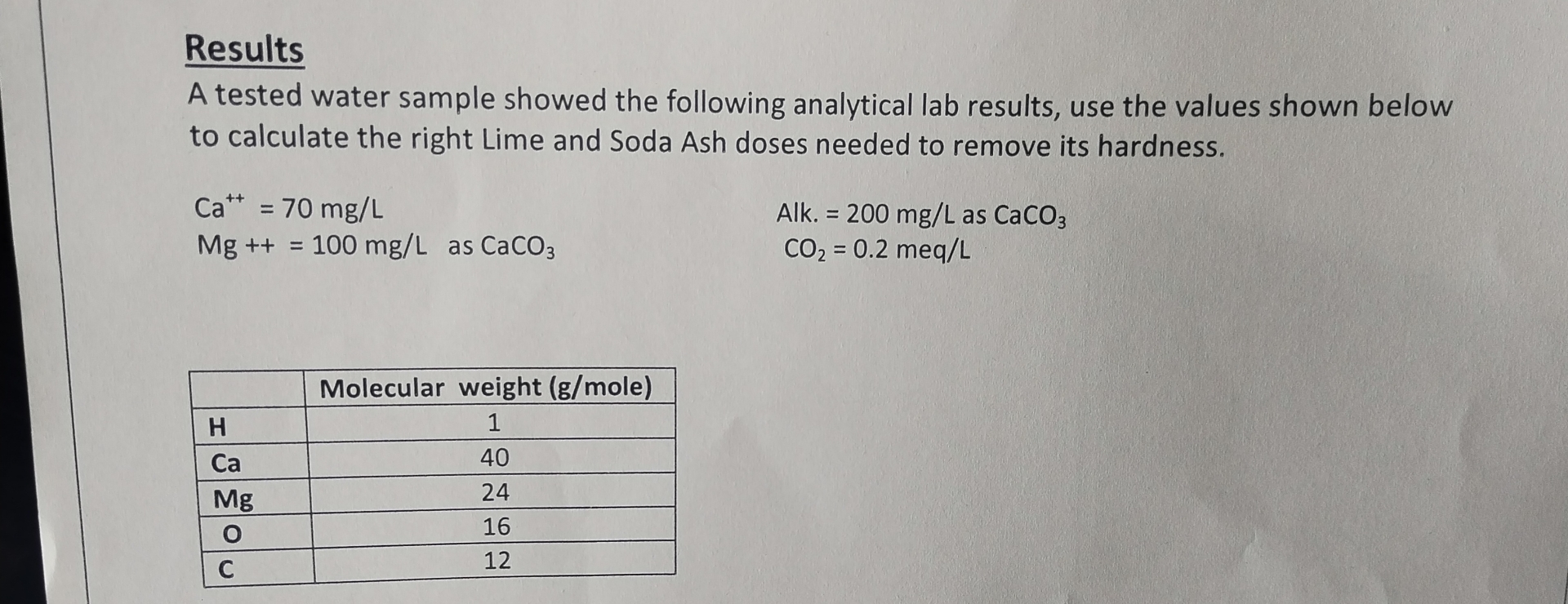 Please calculate as CaCO 3 and as ml equivalent