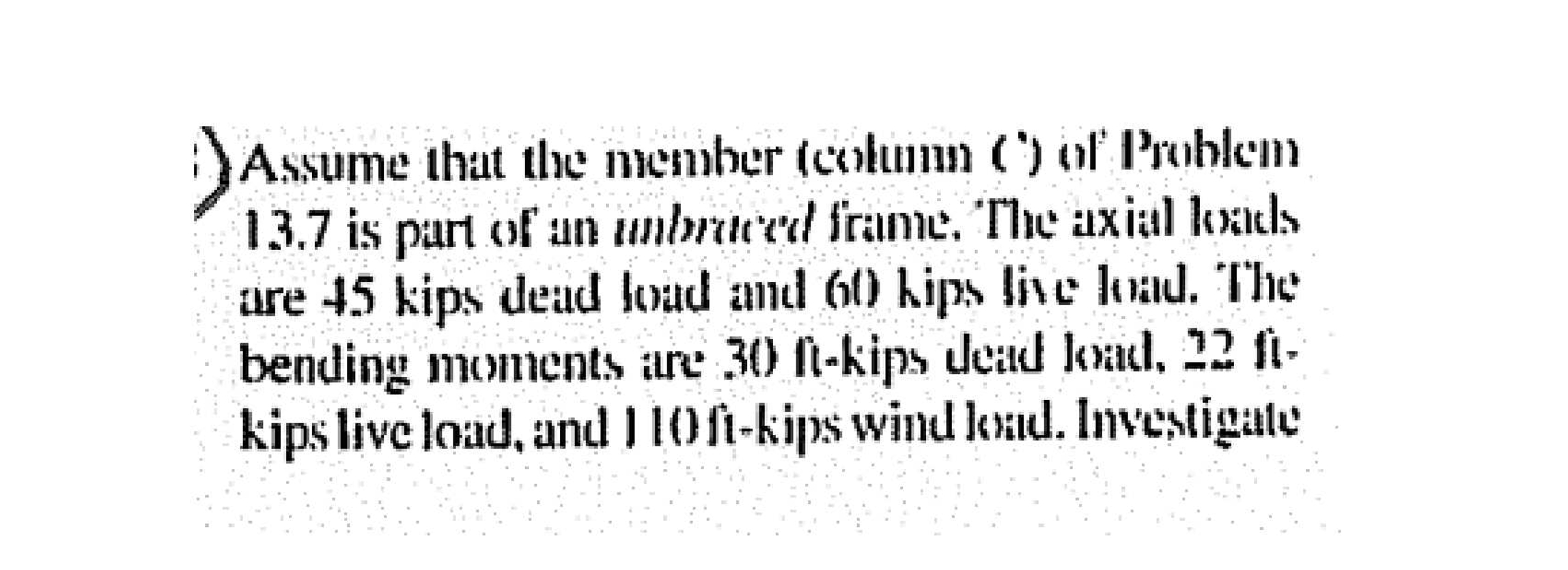 Assume that the menher ( colume ( " ) of Problem