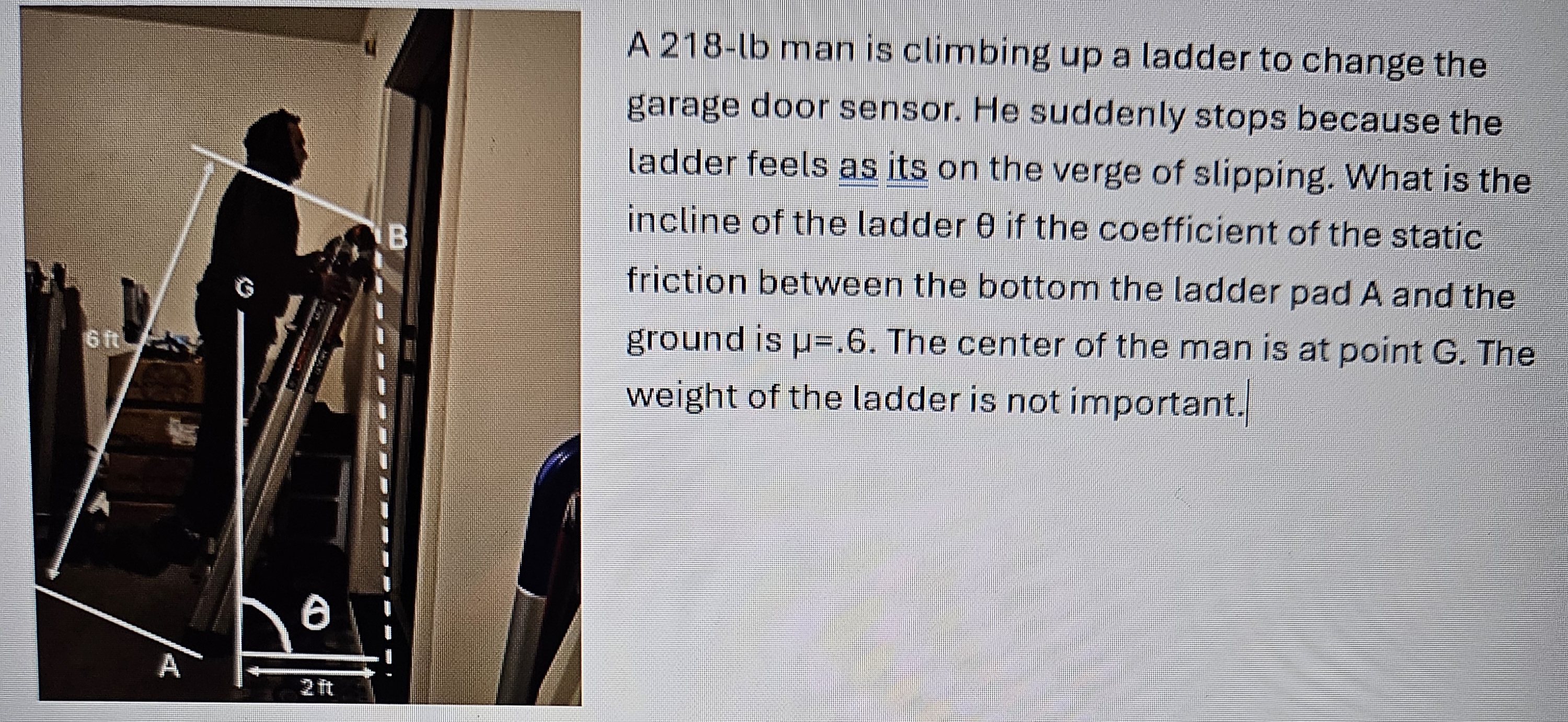 A 2 1 8 - 1 6 man is climbing up a ladder to