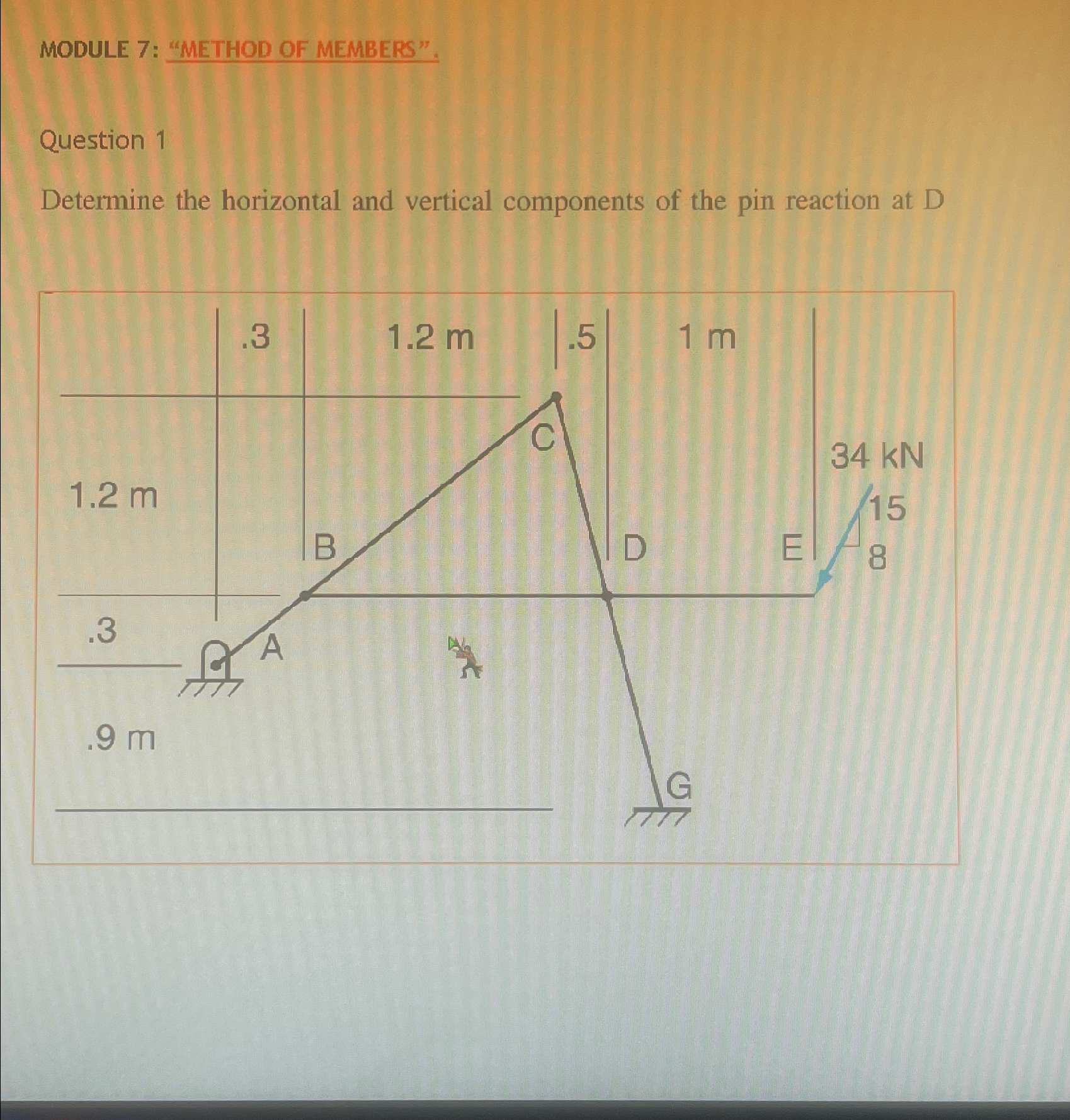 MODULE 7 : "METHOD OF MEMBERS". Question 1