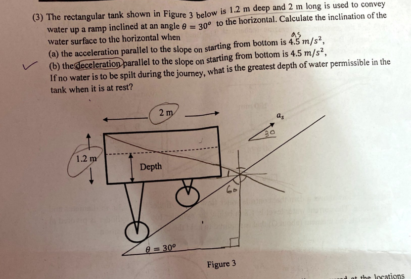 ( 3 ) The rectangular tank shown in Figure 3