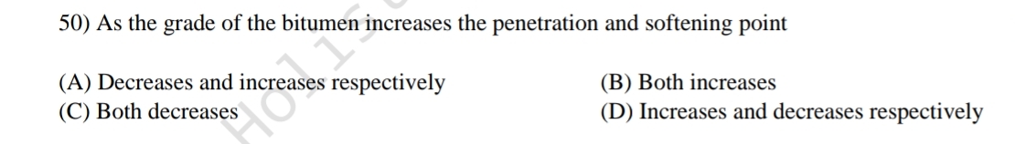 As the grade of the bitumen increases the