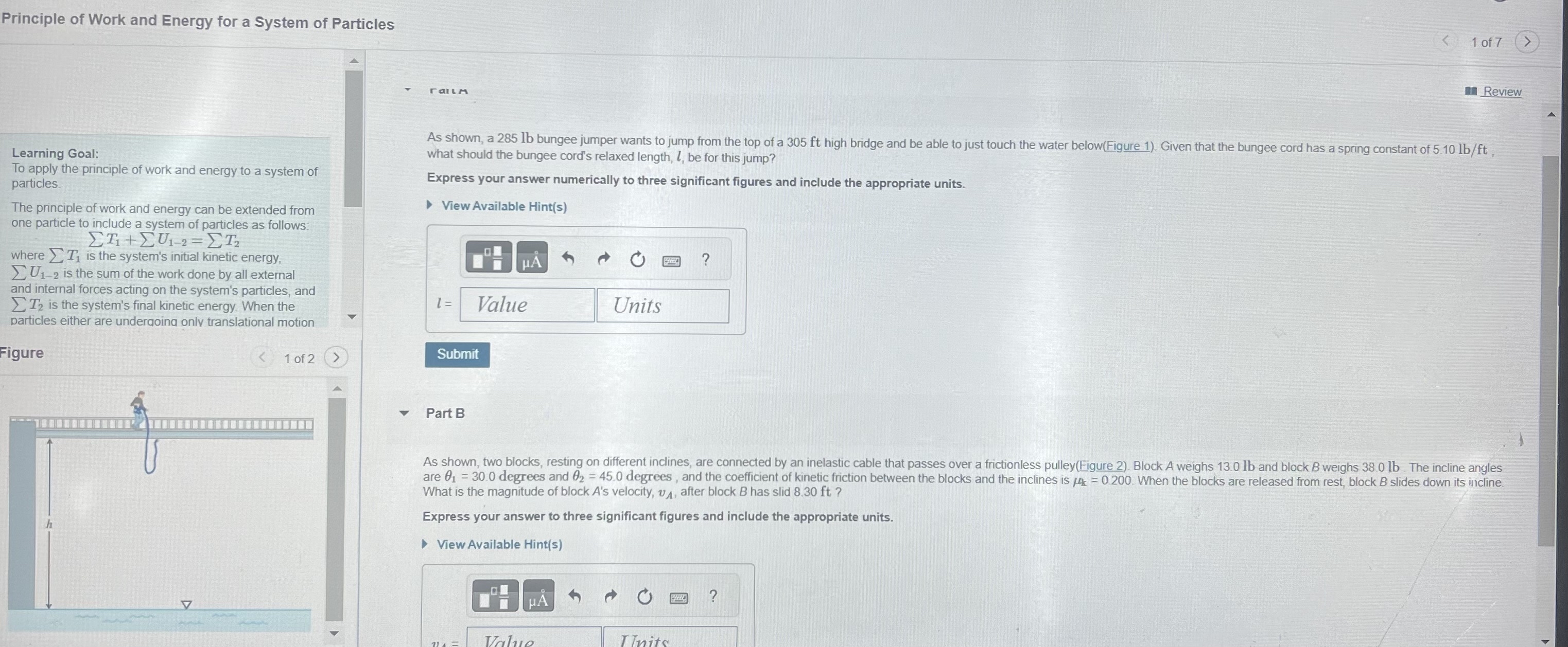 Principle of Work and Energy for a System of