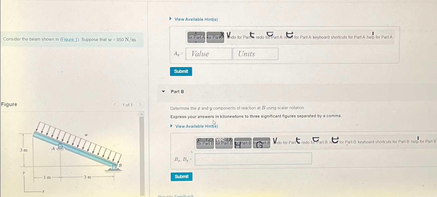 View Available Hint ( s ) Consider the beam shown