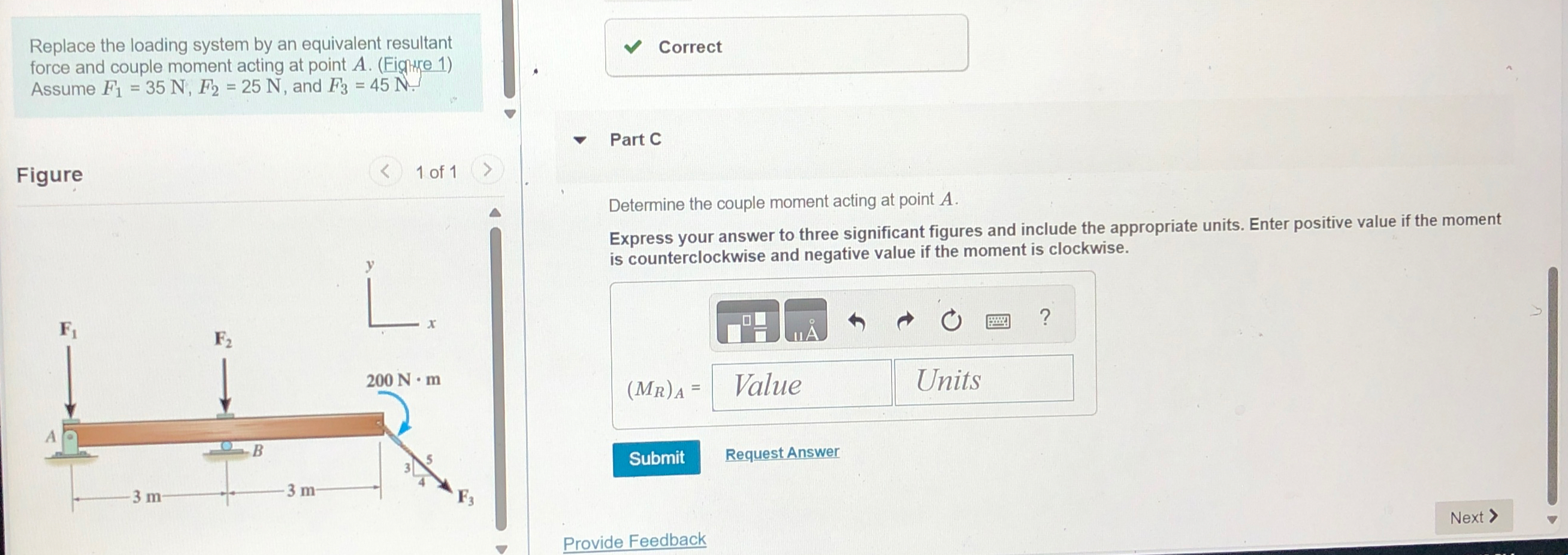 Replace the loading system by an equivalent