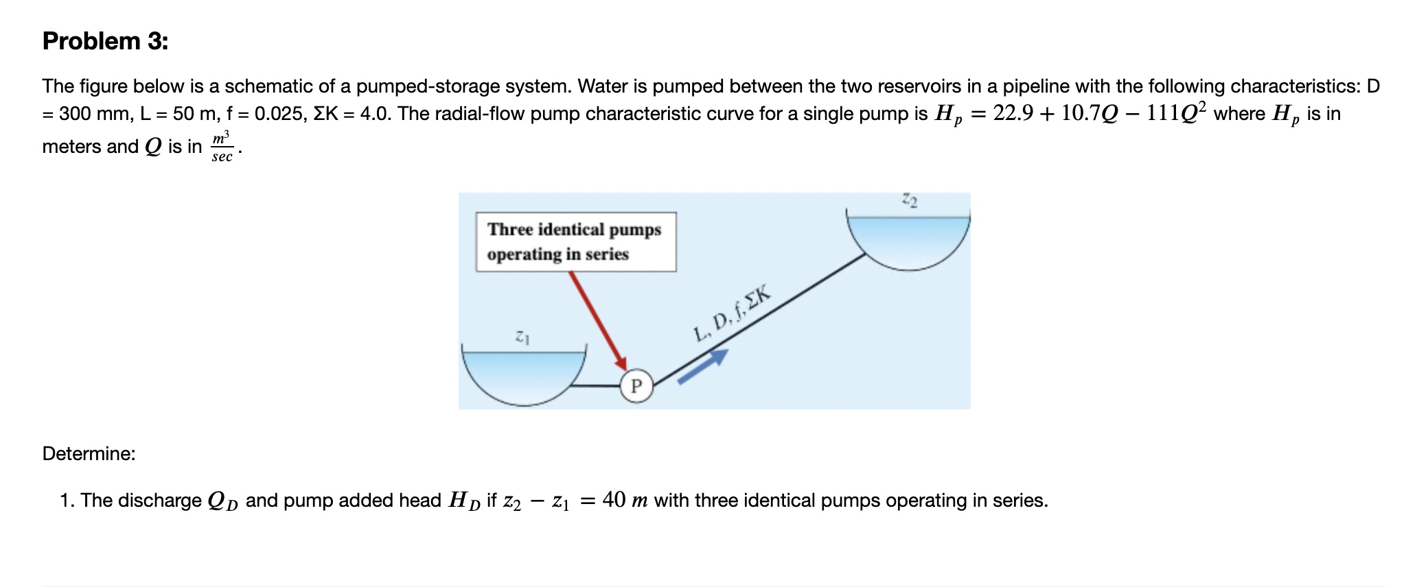 The figure below is a schematic of a pumped -