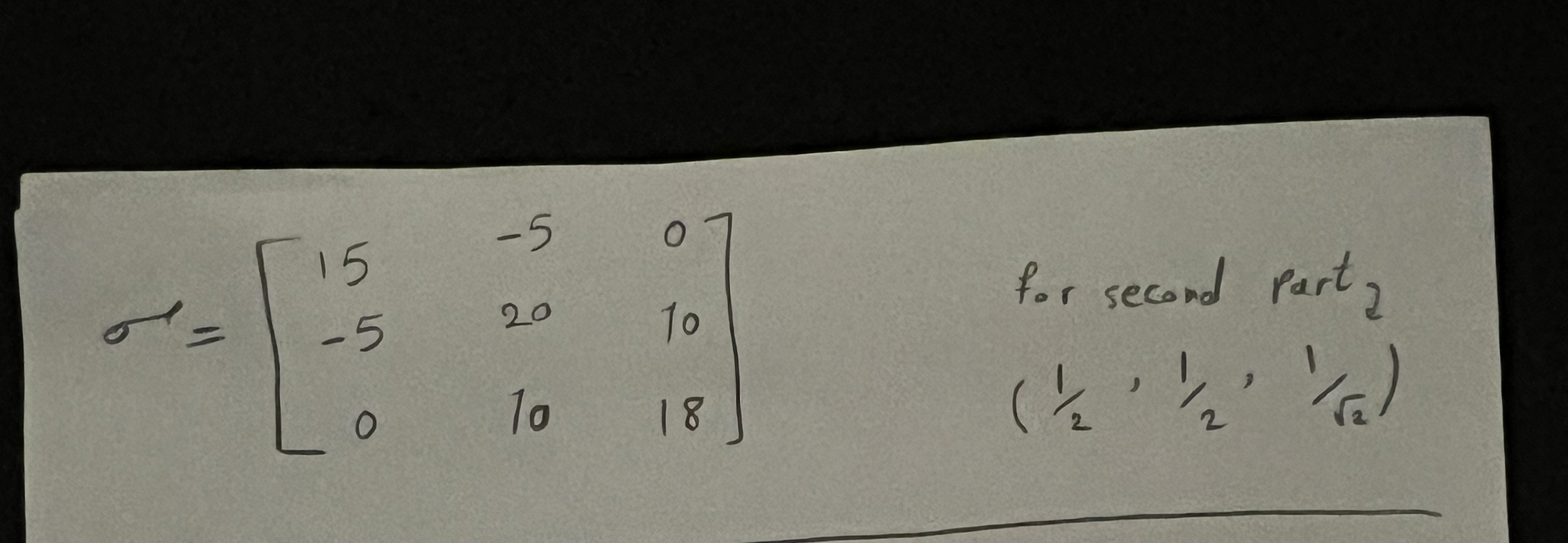 Here is a single point stress tensor: 1 - derive