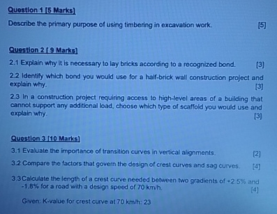 Quostion 1 [ 5 Marks ] Describe the primary