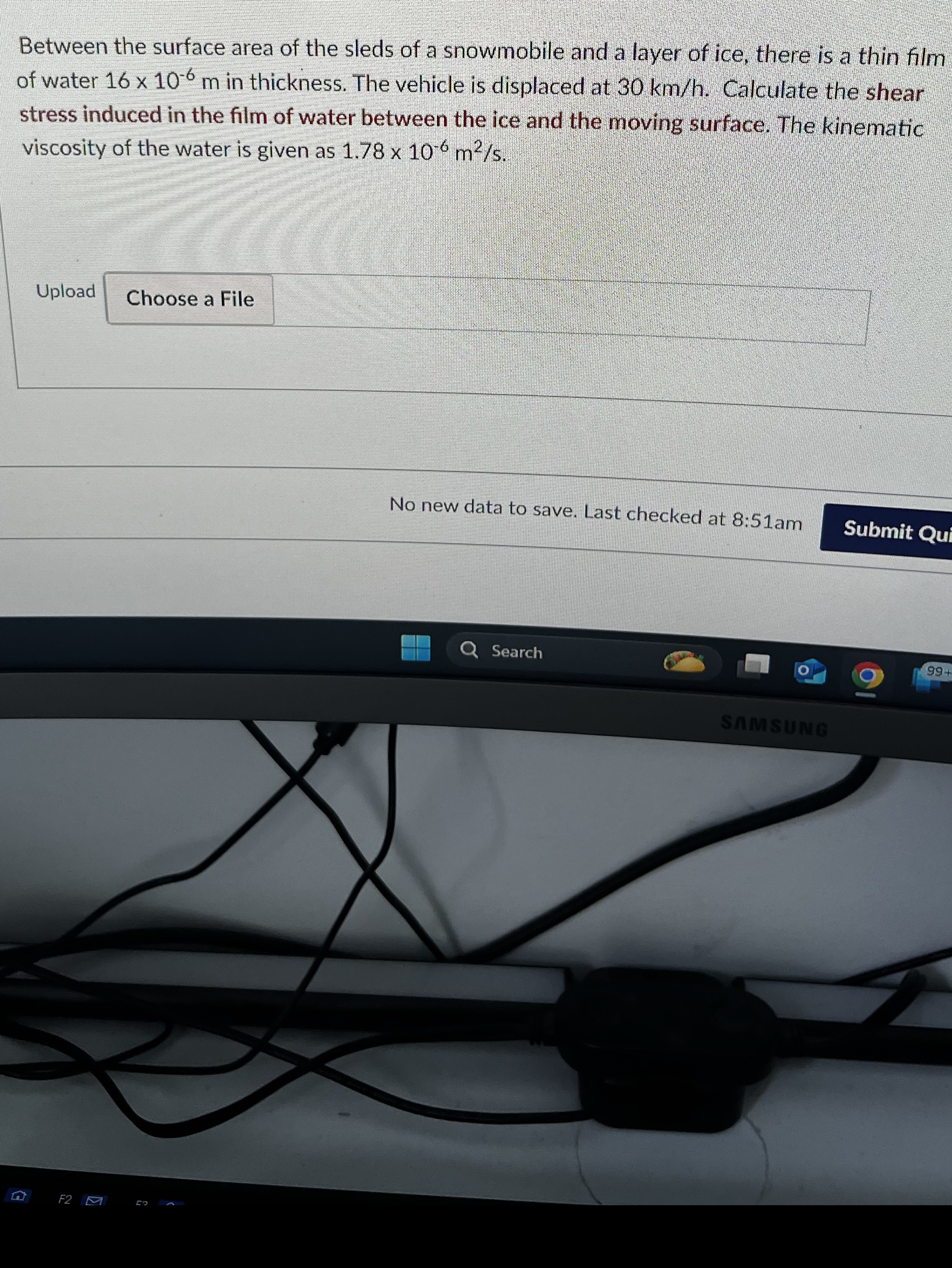 Between the surface area of the sleds of a