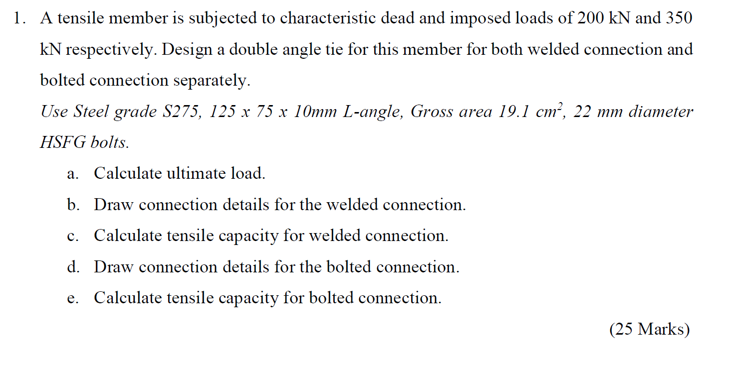 A tensile member is subjected to characteristic