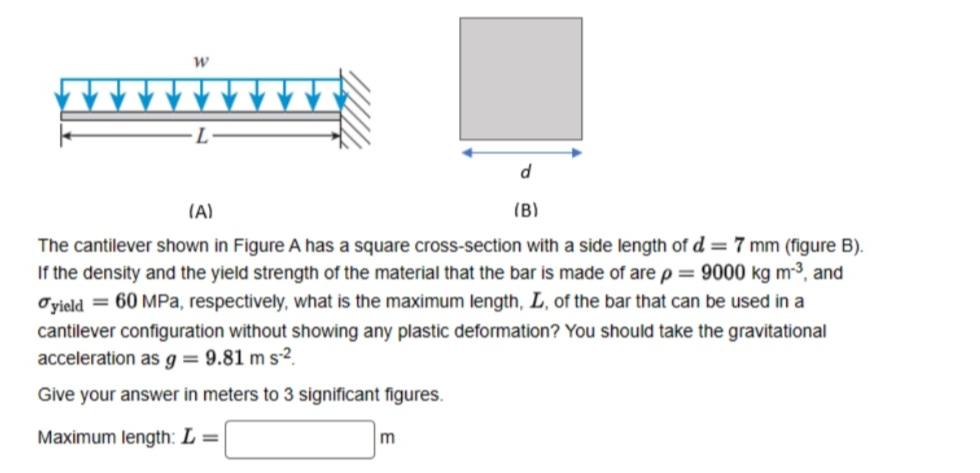 ( A ) ( B ) The cantilever shown in Figure A has