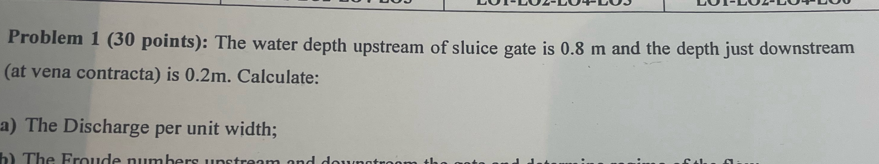 Problem 1 ( 3 0 points ) : The water depth