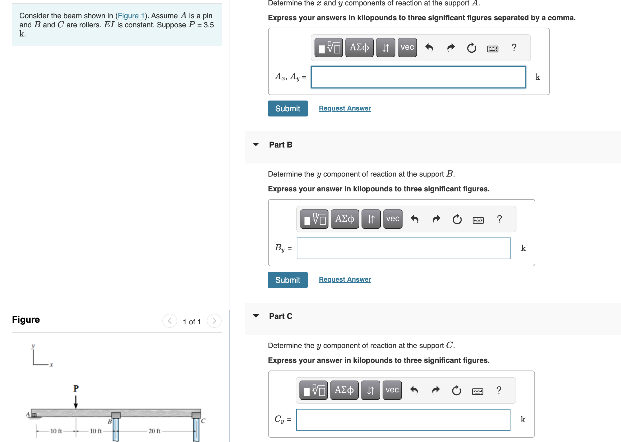 Consider the beam shown in ( Figure 1 ) . Assume