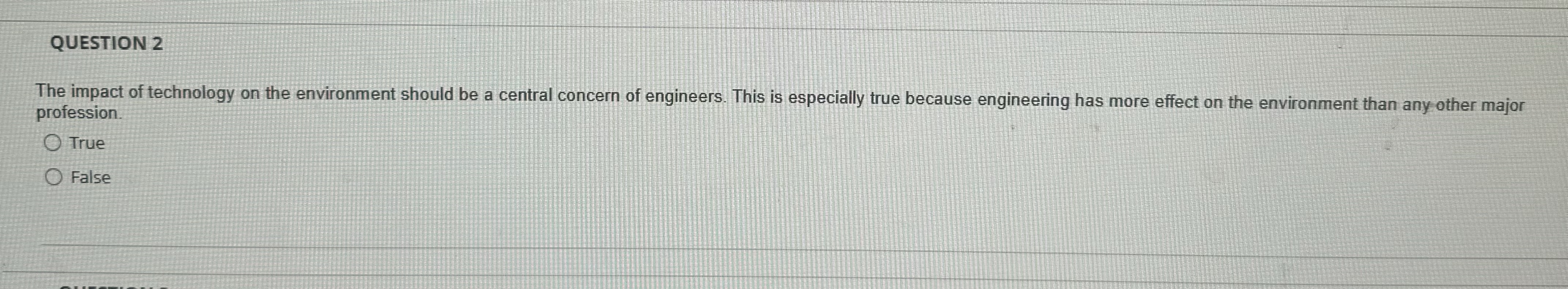 QUESTION 2 The impact of technology on the