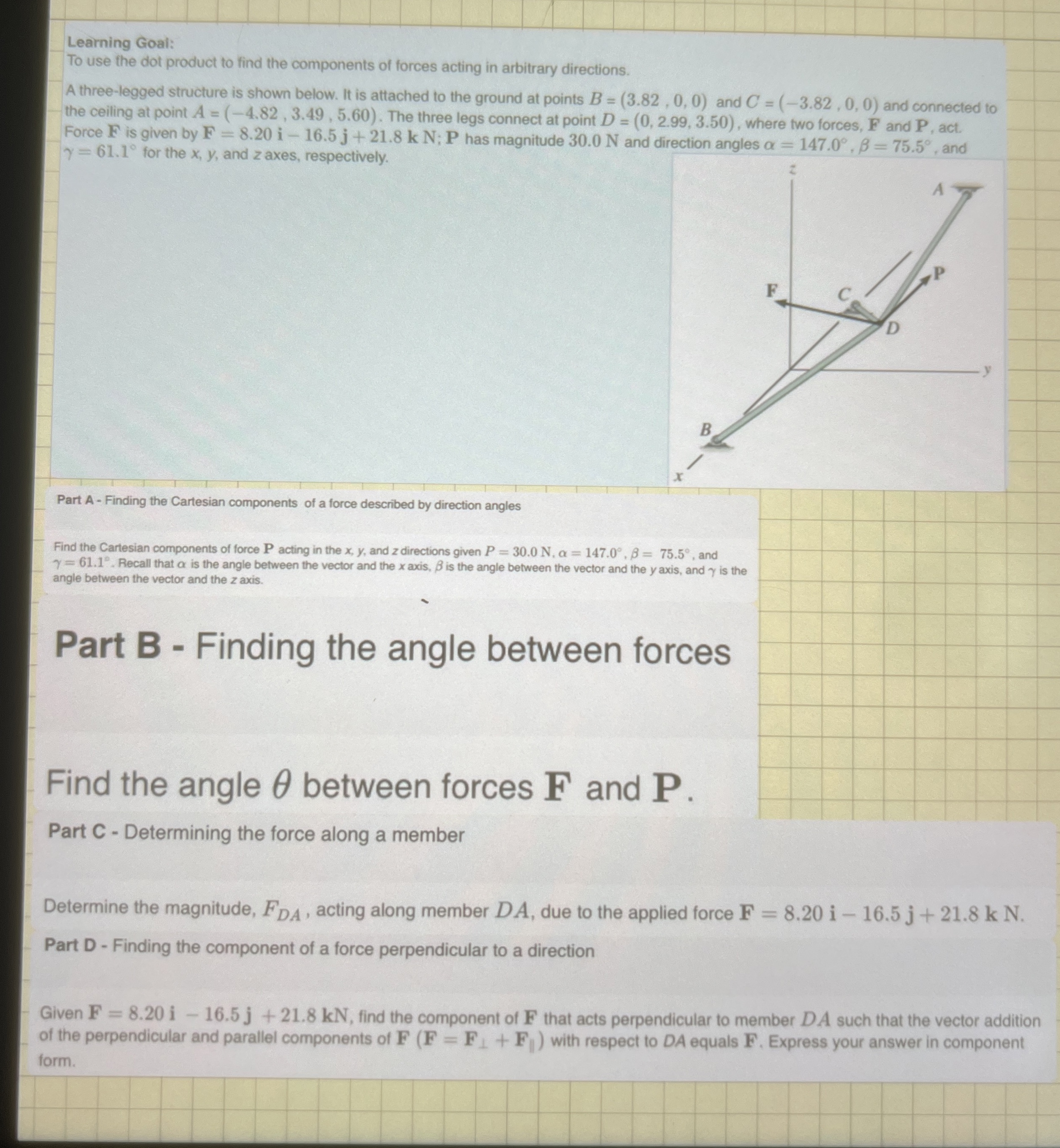 Learning Goai: To use the dot product to find the