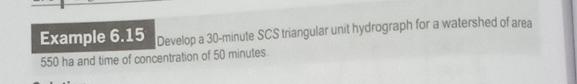 Example 6 . 1 5 Develop a 3 0 - minule SCS