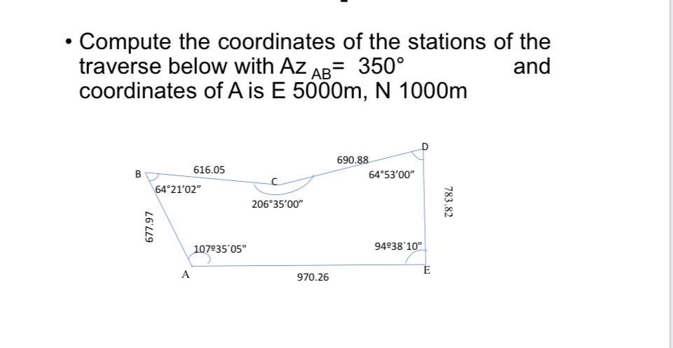 Compute the coordinates of the stations of the