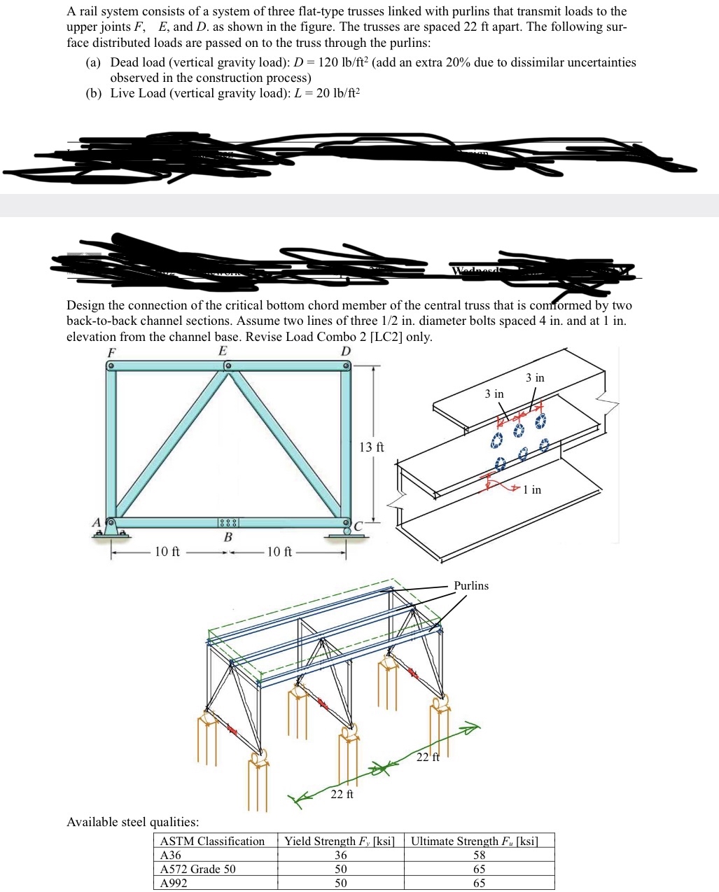 A rail system consists of a system of three flat